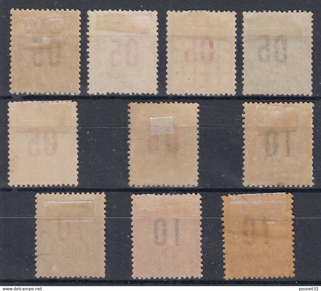 GRANDE COMORE : N° 20/29 DONT 25A SURCHARGE ESPACEE NEUFS * GOMME OU SANS GOMME - Unused Stamps