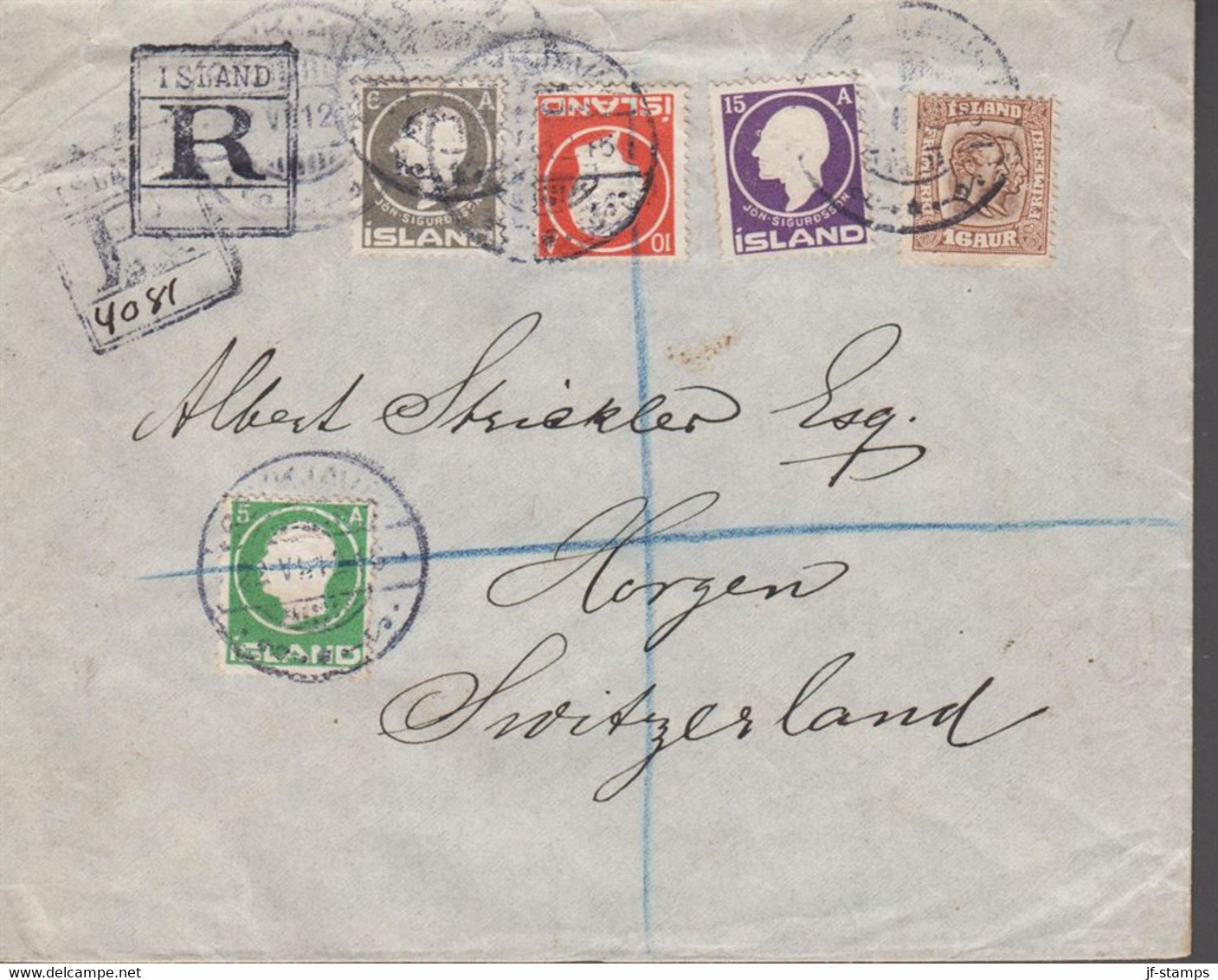 1912. ISLAND. Jon Sigurdsson 6 + 15 Aur + 5 + 10 AUR Frederik VIII + 16 Aur Two Kings On Regi... (Michel 66+) - JF518576 - Covers & Documents