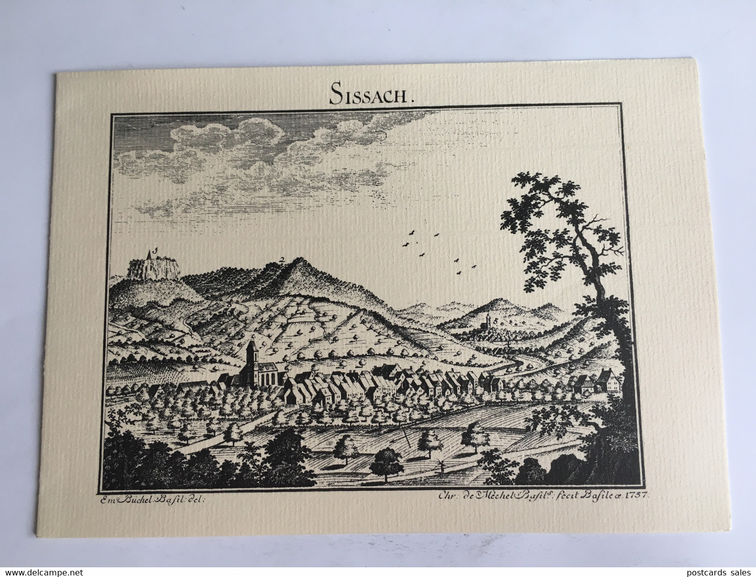 Sissach - Greetings Card After An Old Engraving Gravure - Sissach