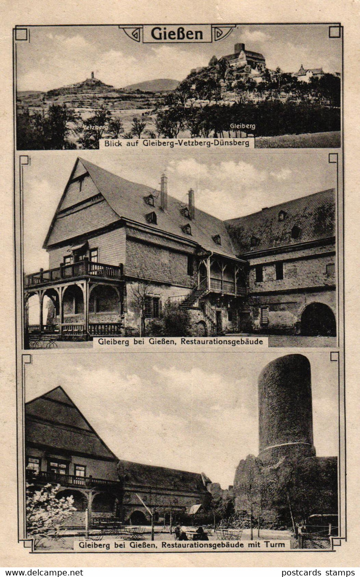 Giessen, Gleiberg, Mehrbild-AK, Um 1910/20 - Giessen