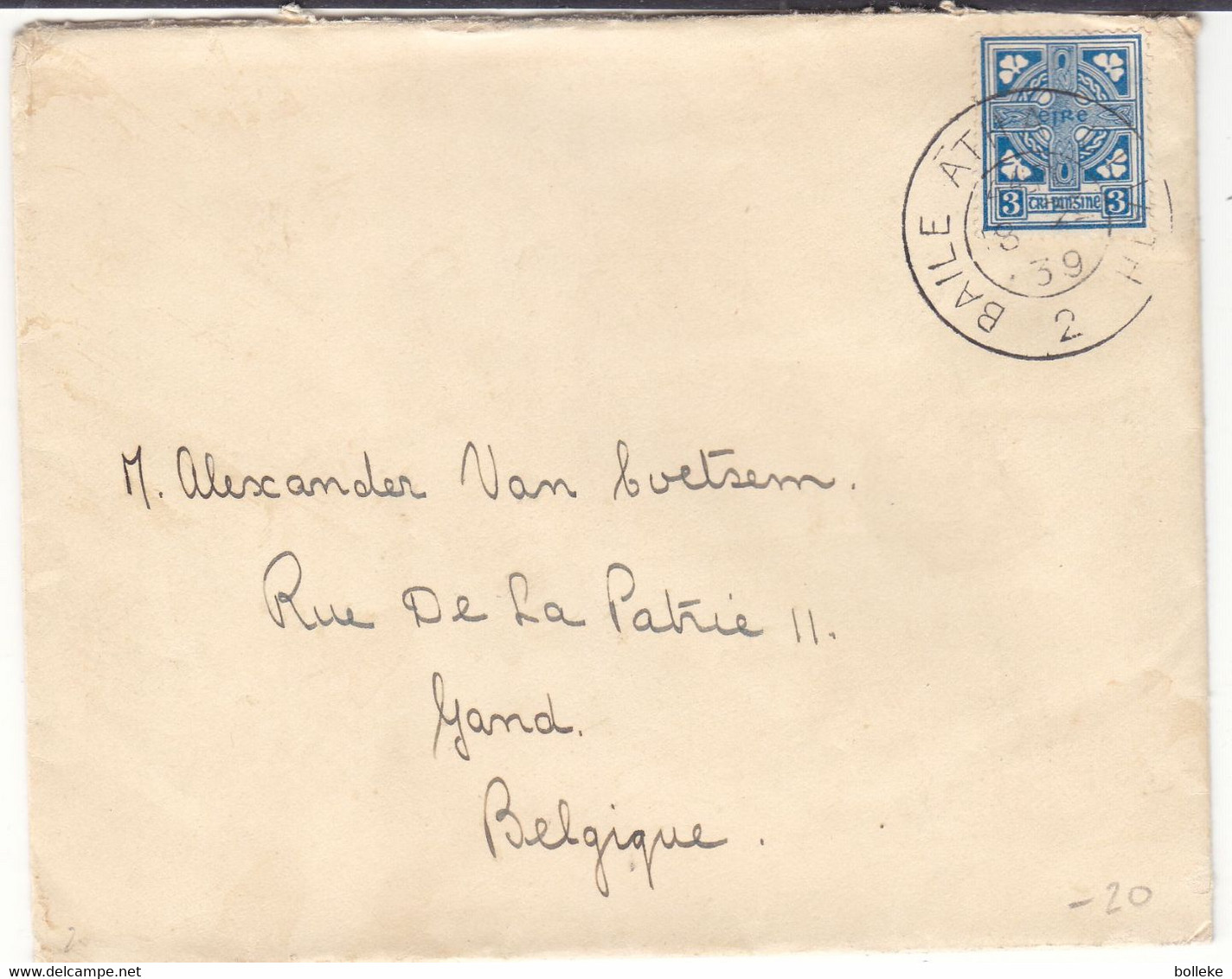 Irlande - Lettre De 1939 - Oblit Baile Atha Cliath - - Storia Postale