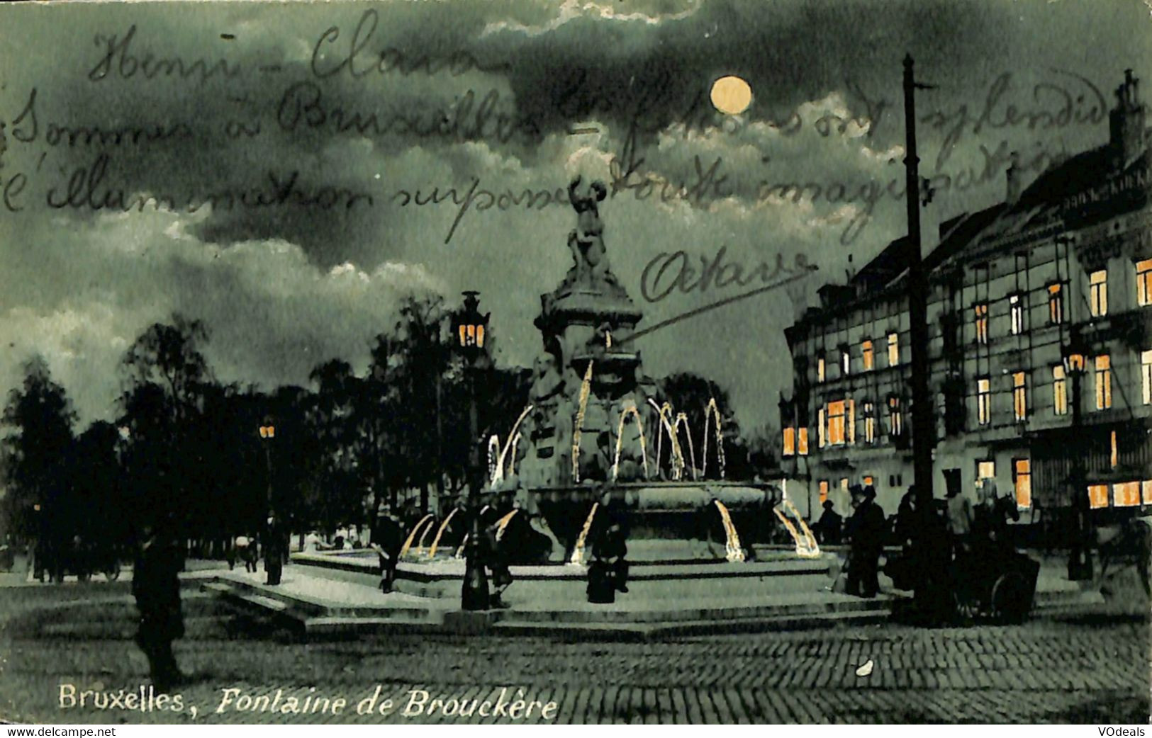 038 537 - CPA - Belgique - Bruxelles - Fontaine De Brouckère - Nuit - Places, Squares