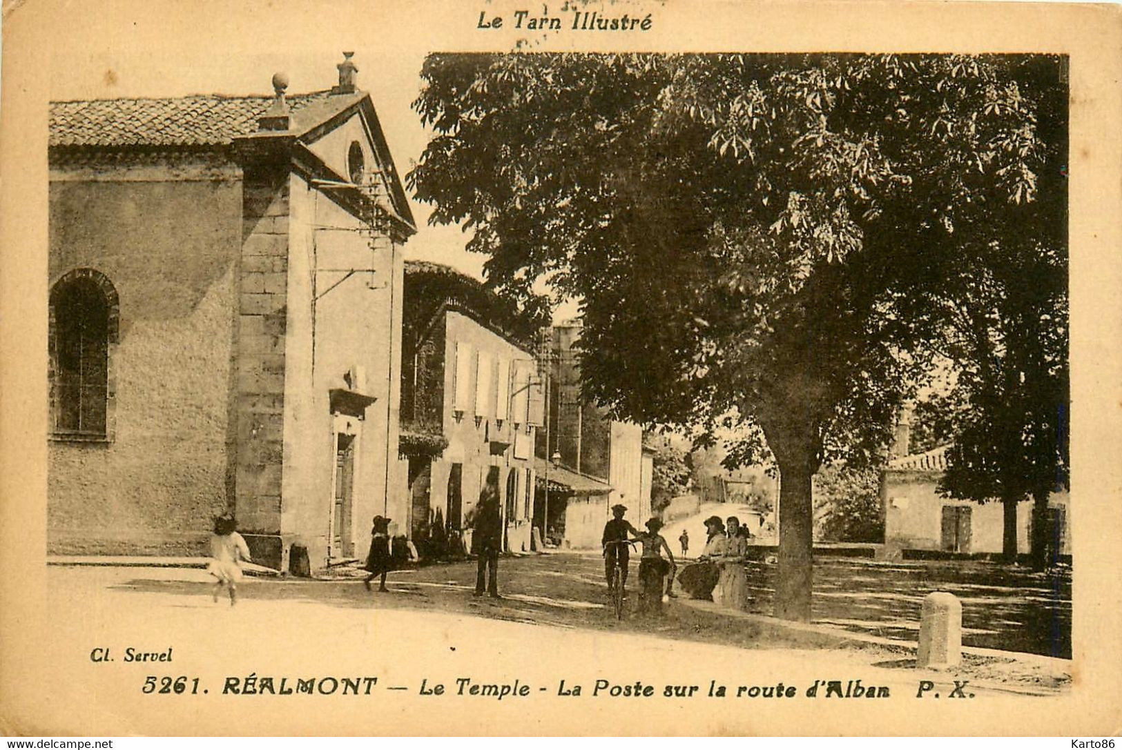 Réalmont * Faubourg Le Temple * La Poste Sur La Route D'alban * Place * Villageois - Realmont