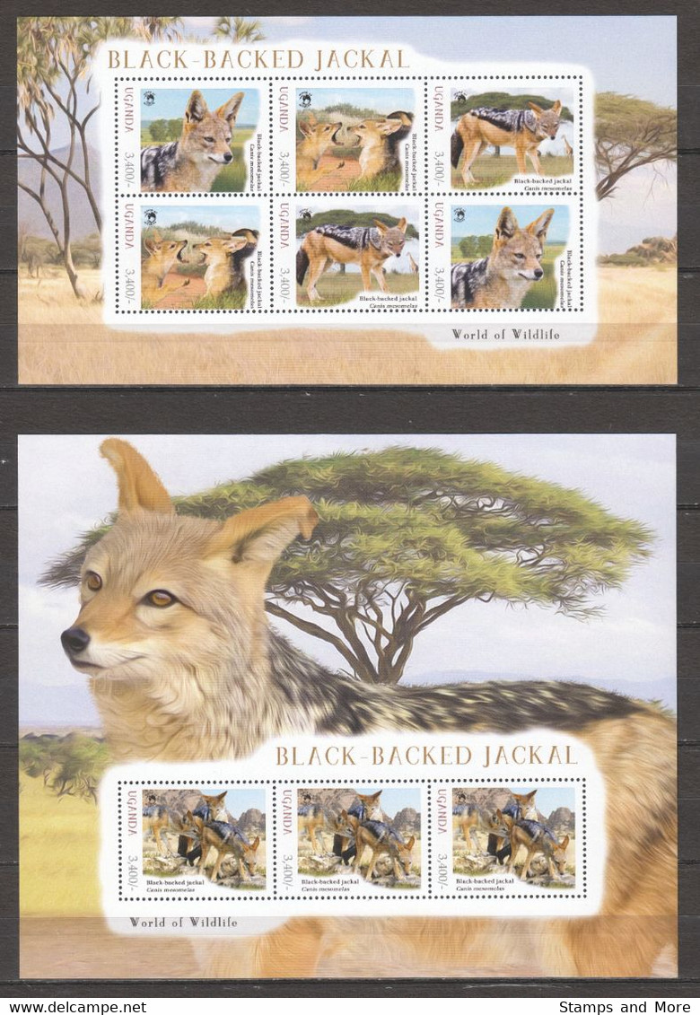 Uganda - Set Of 2 MNH Sheets BLACK-BACKED JACKAL - Chiens