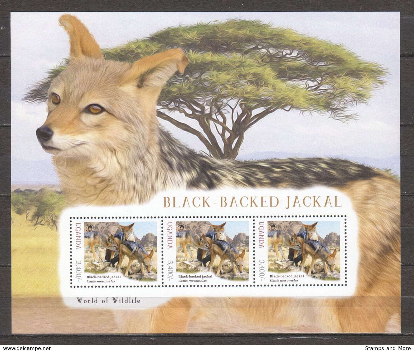 Uganda - Set Of 2 MNH Sheets BLACK-BACKED JACKAL - Chiens