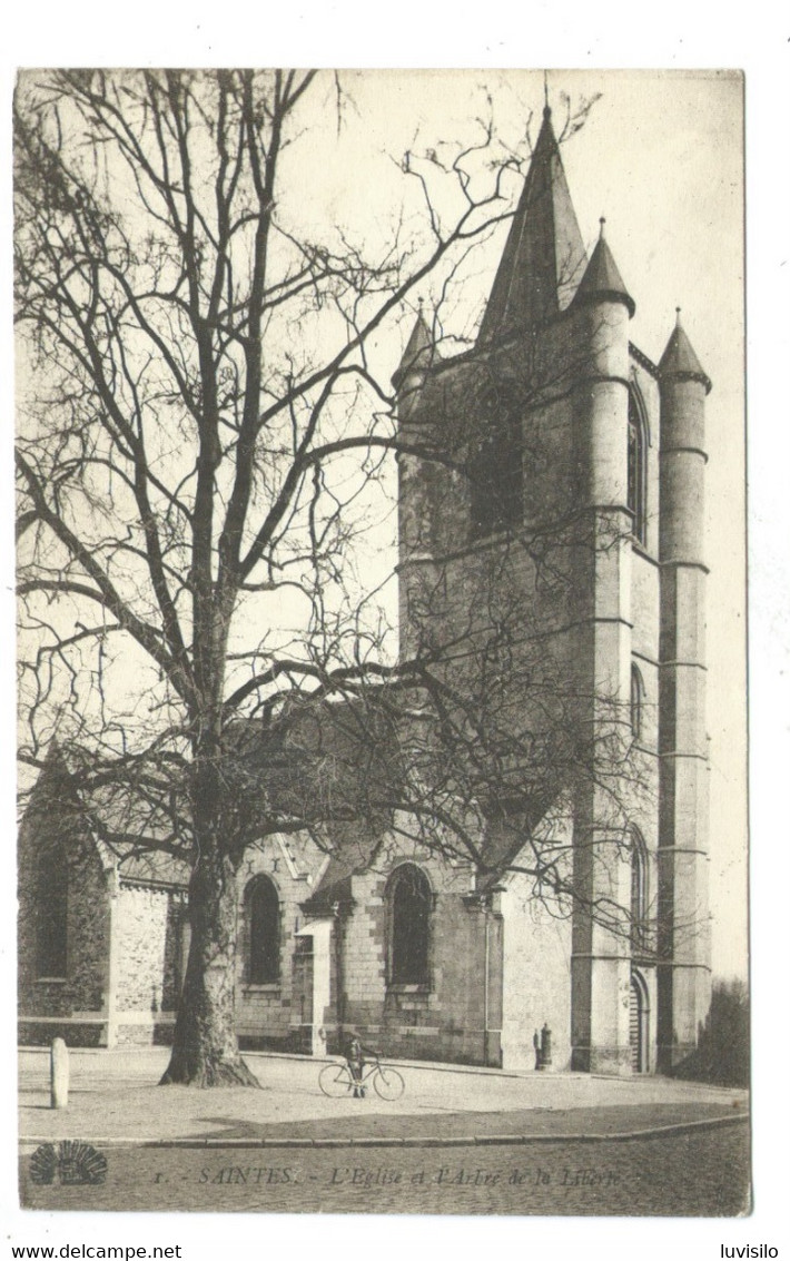 Saintes Eglise Et Arbre De La Liberté ( Tubize ) ( Edition Avec Cycliste ) - Tubize