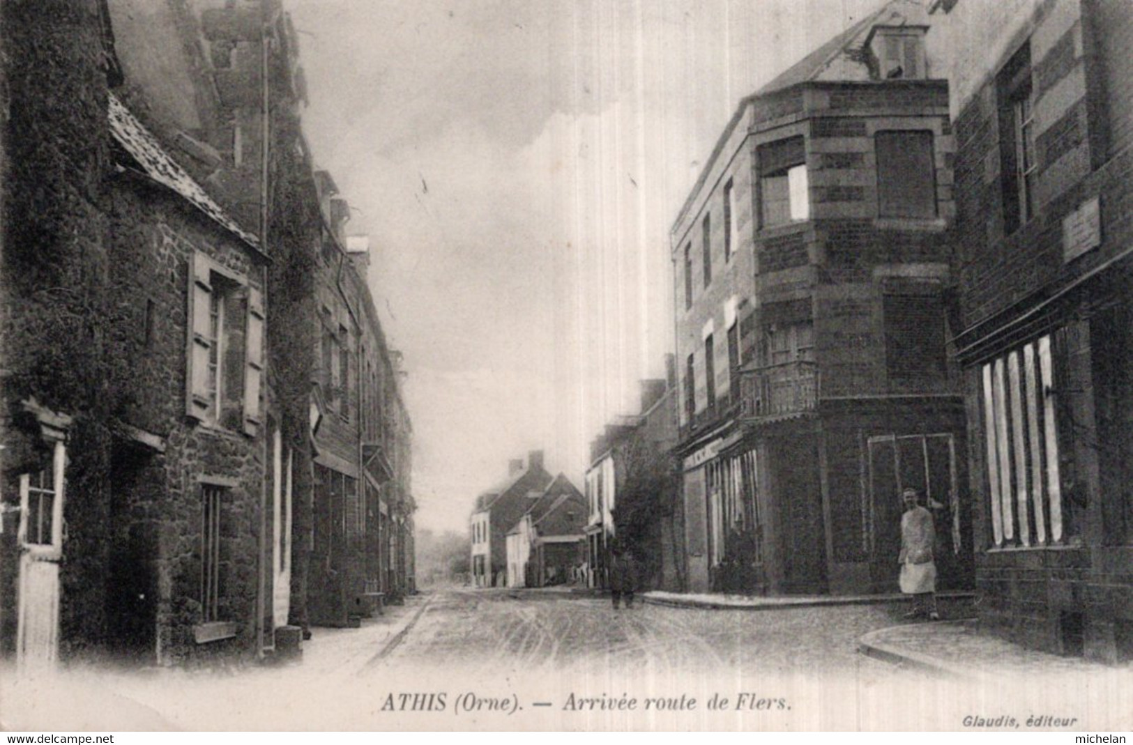 CPA   61   ATHIS---ARRIVEE ROUTE DE FLERS---1910 - Athis De L'Orne