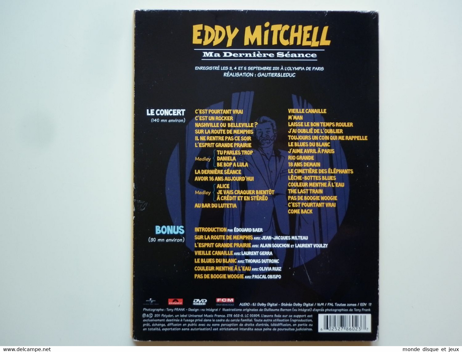 Eddy Mitchell Dvd Digipack Ma Dernière Séance - Musik-DVD's