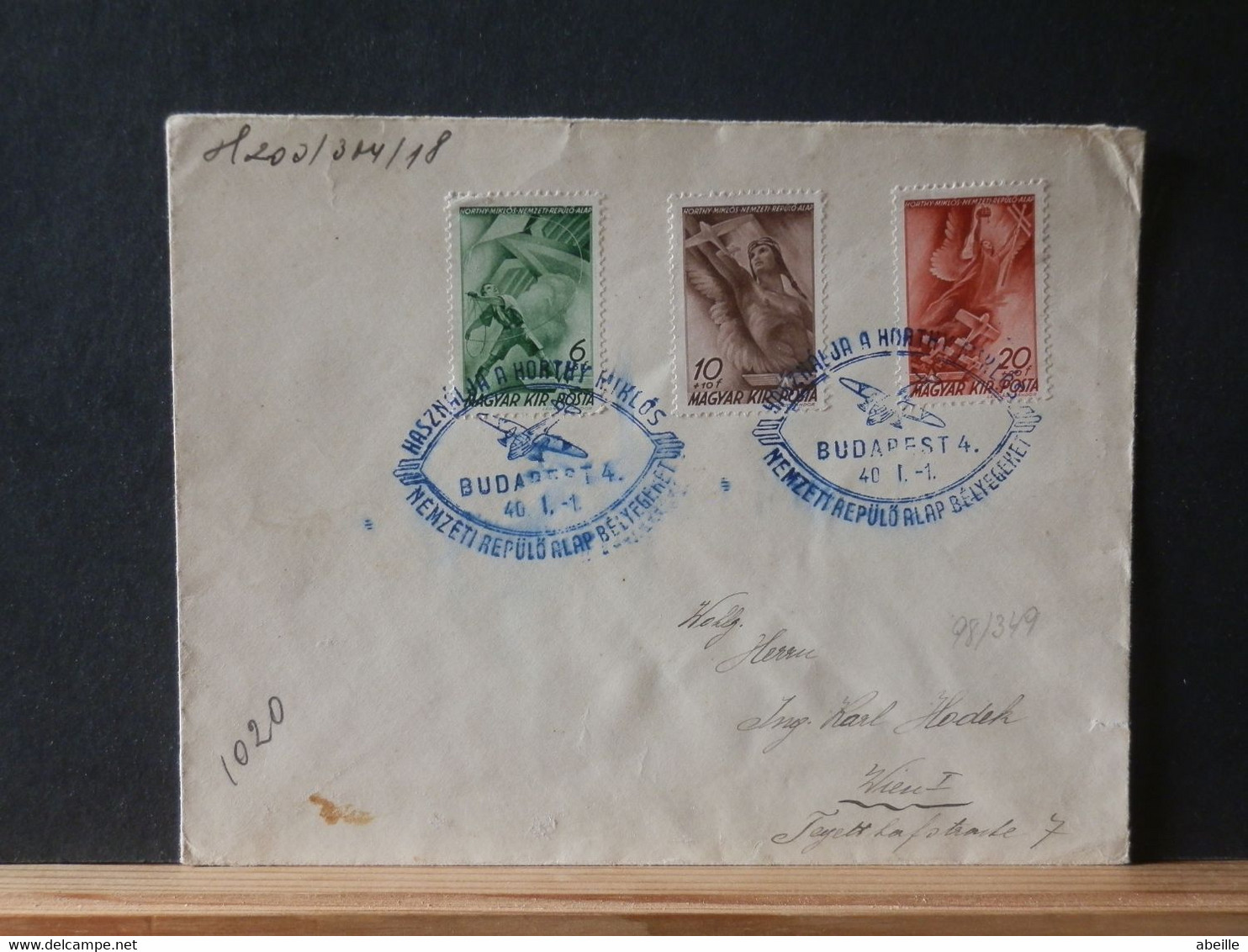 98/349 LETTRE HONGRIE POUR WIEN 1940 - Brieven En Documenten