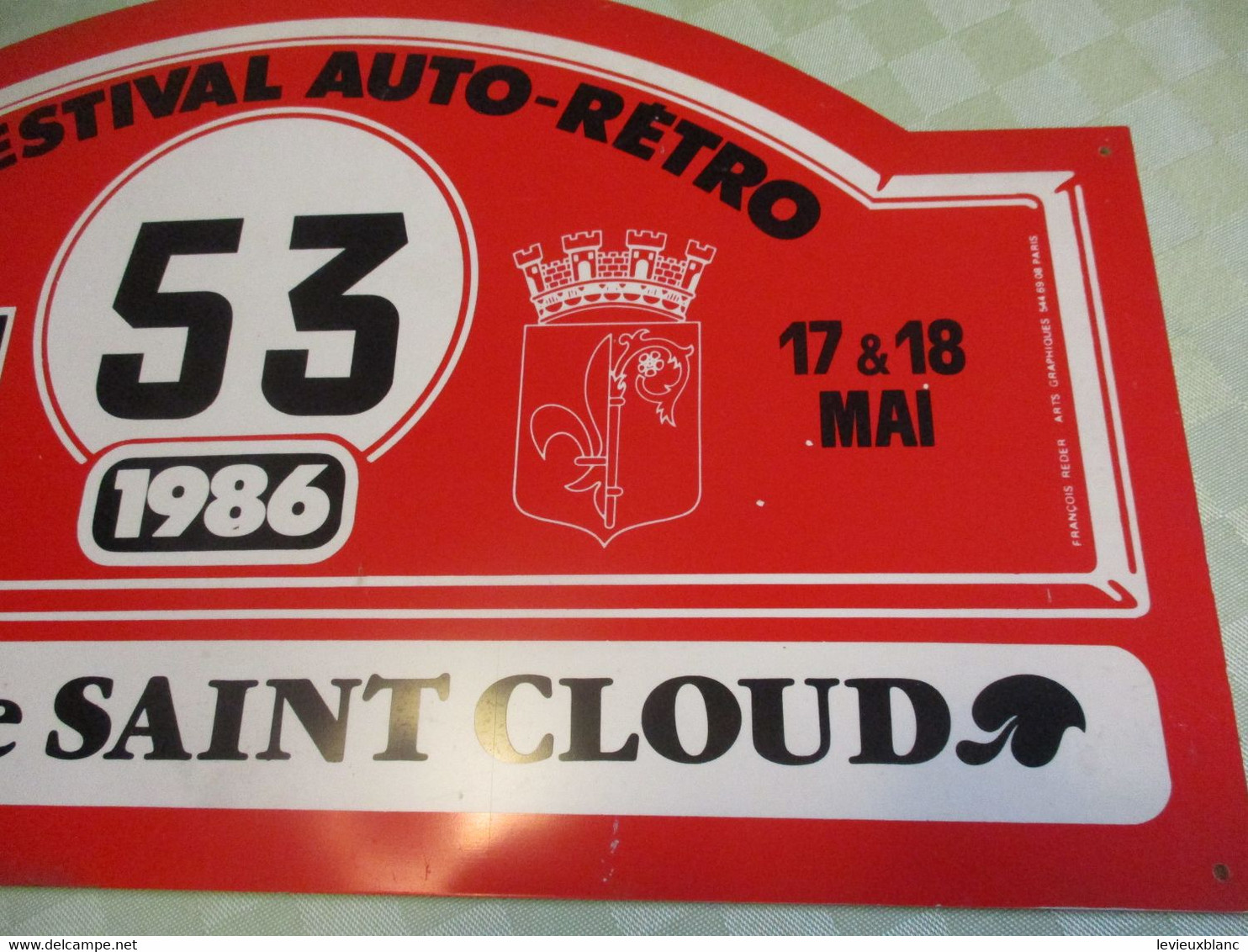 Plaque Ancienne Rallye Automobile//2éme Festival Auto-Retro./PARC De SAINT-CLOUD/ Auto-Moto Retro/ 1986     AC167 - Rally-affiches