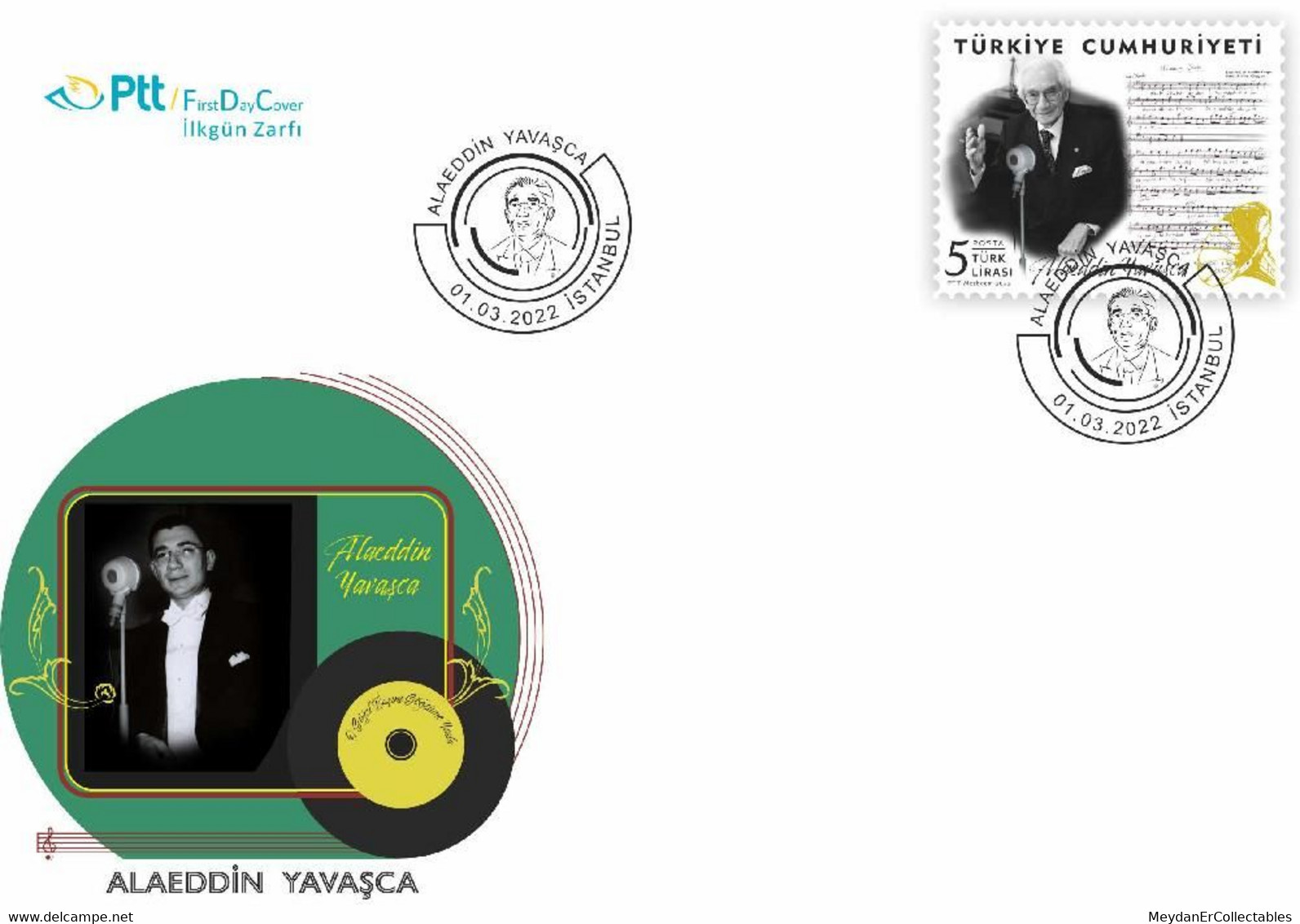 TURKEY / 2022 - (FDC) Alaeddin Yavasca (Musician), MNH - Lettres & Documents