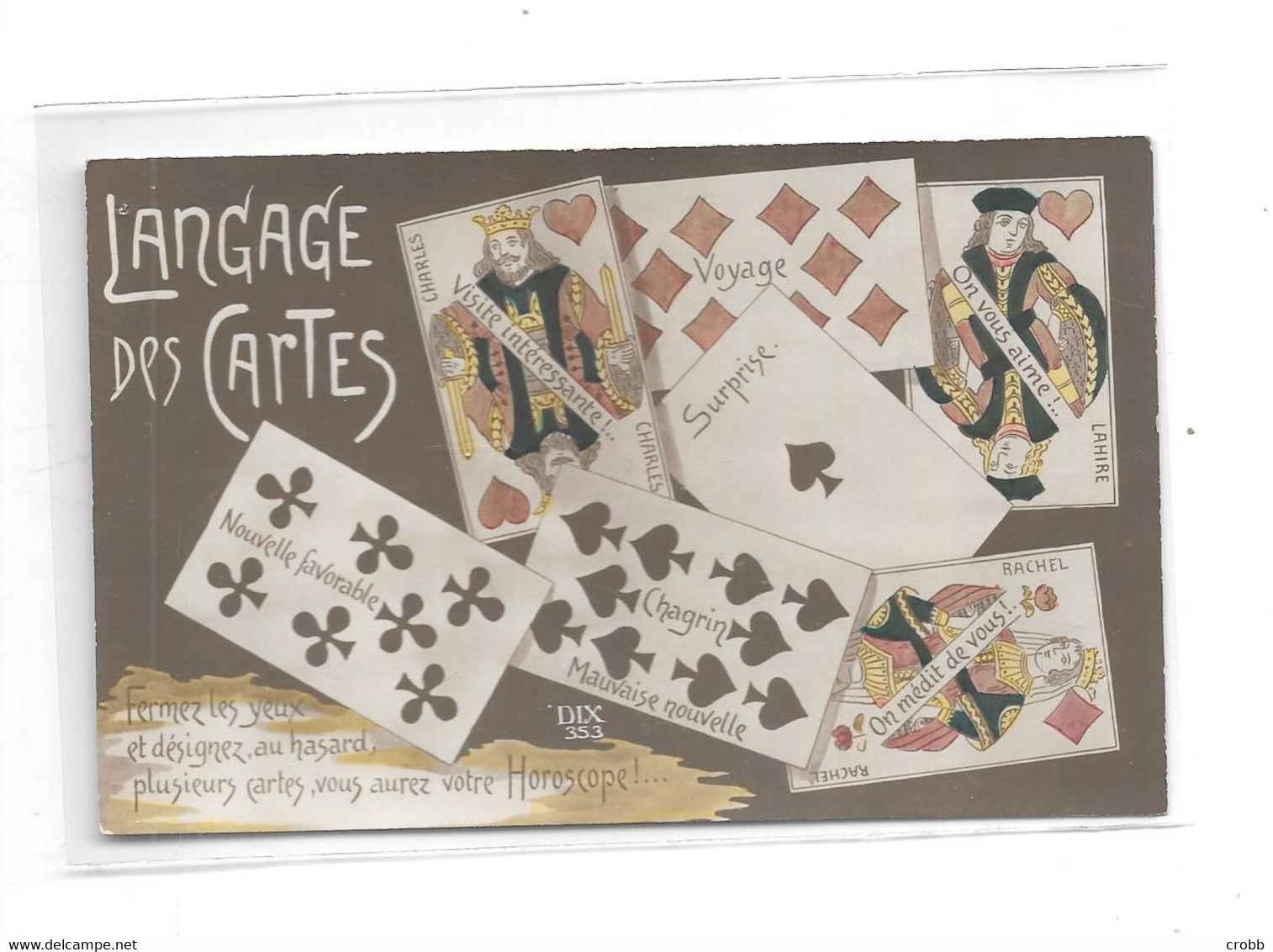 12451 - Lot De 5 CPA, LE LANGAGE Des CARTES, Thème Jeu De Cartes, - Sonstige & Ohne Zuordnung