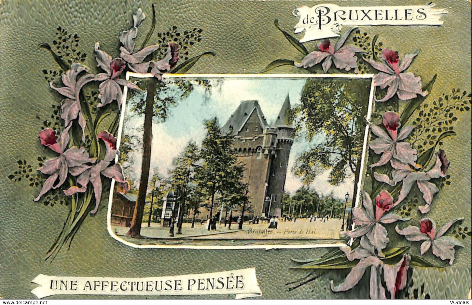 038 569 - CPA - Belgique - Bruxelles - Une Affectueuse Pensée - Chemins De Fer, Gares