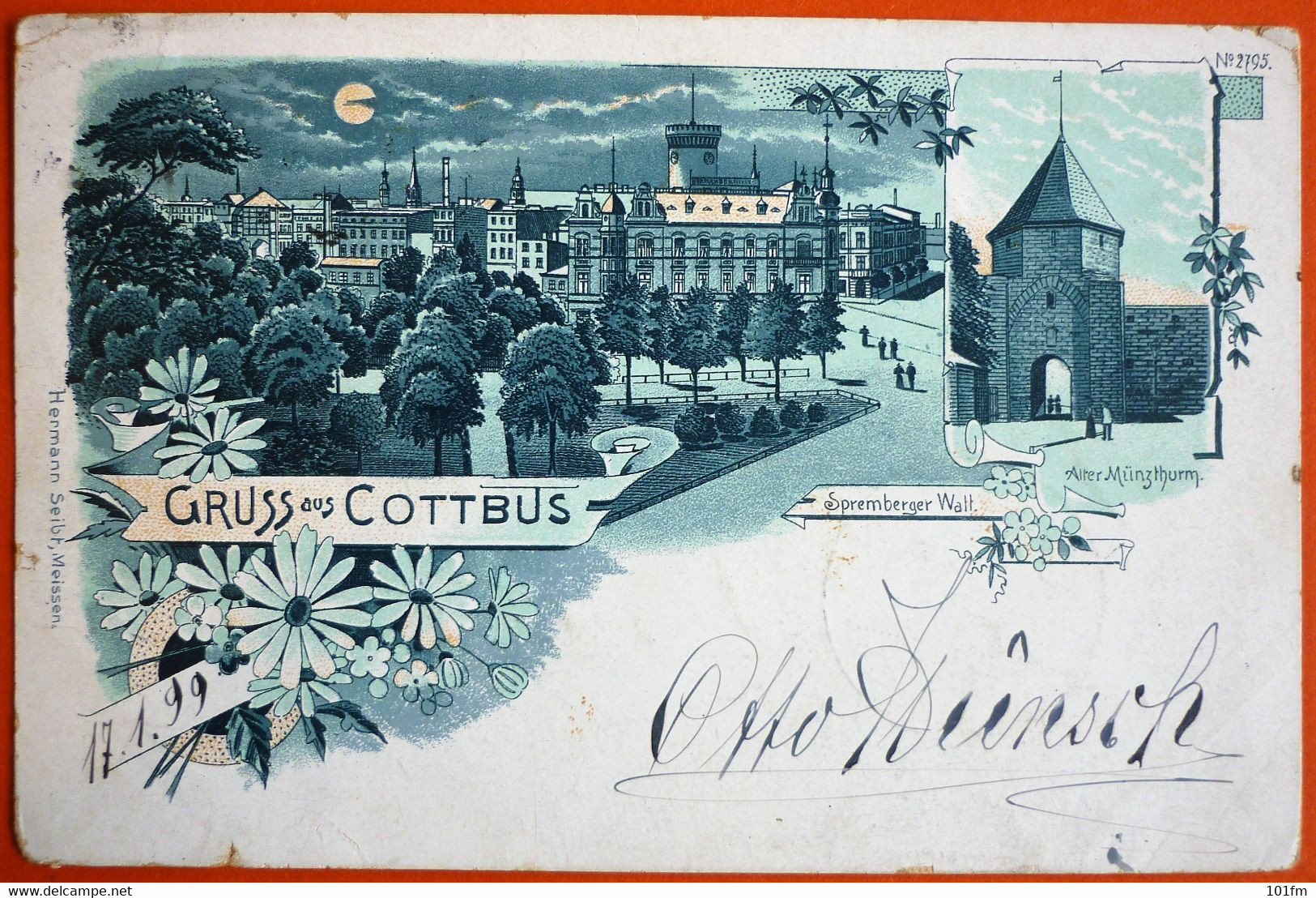 GERMANY - BRANDENBURG - GRUSS AUS COTTBUS , OLD LITHO 1899 - Cottbus