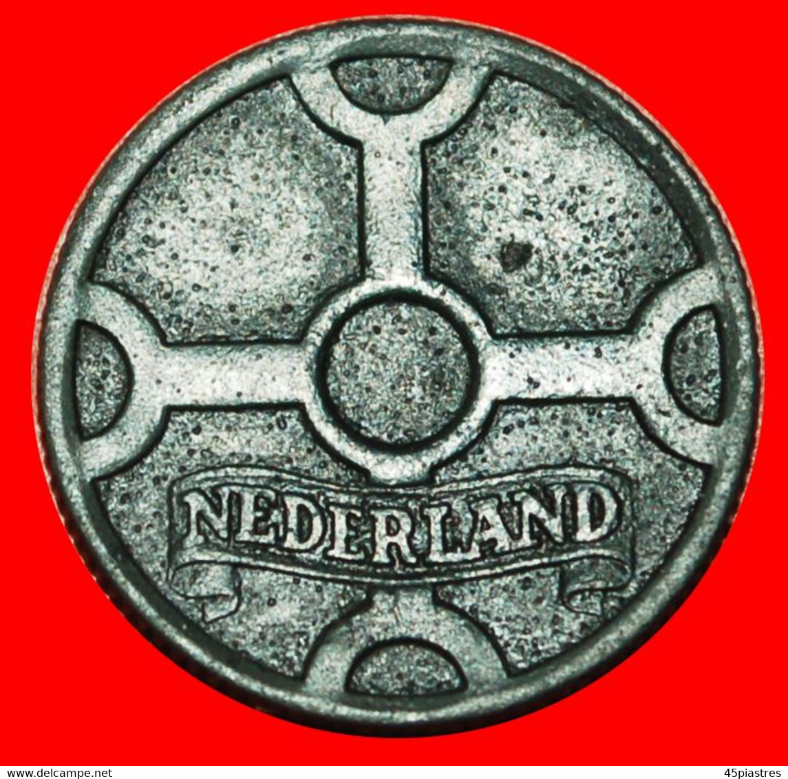 * OCCUPATION By GERMANY CROSS (1941-1944): NETHERLANDS ★ 1 CENT 1944! ERROR!★LOW START ★ NO RESERVE! - Military Coin Minting - WWII