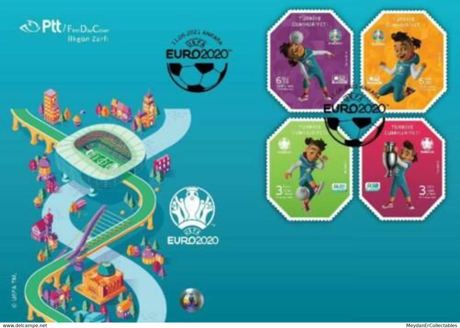 TURKEY / 2021 - (FDC) Euro 2020, MNH - Covers & Documents