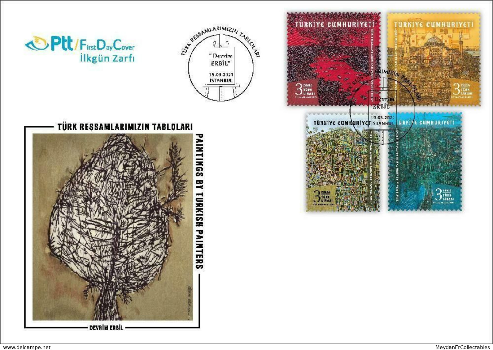 TURKEY / 2021 - (FDC) Turkish Painters & Paintings, MNH - Lettres & Documents