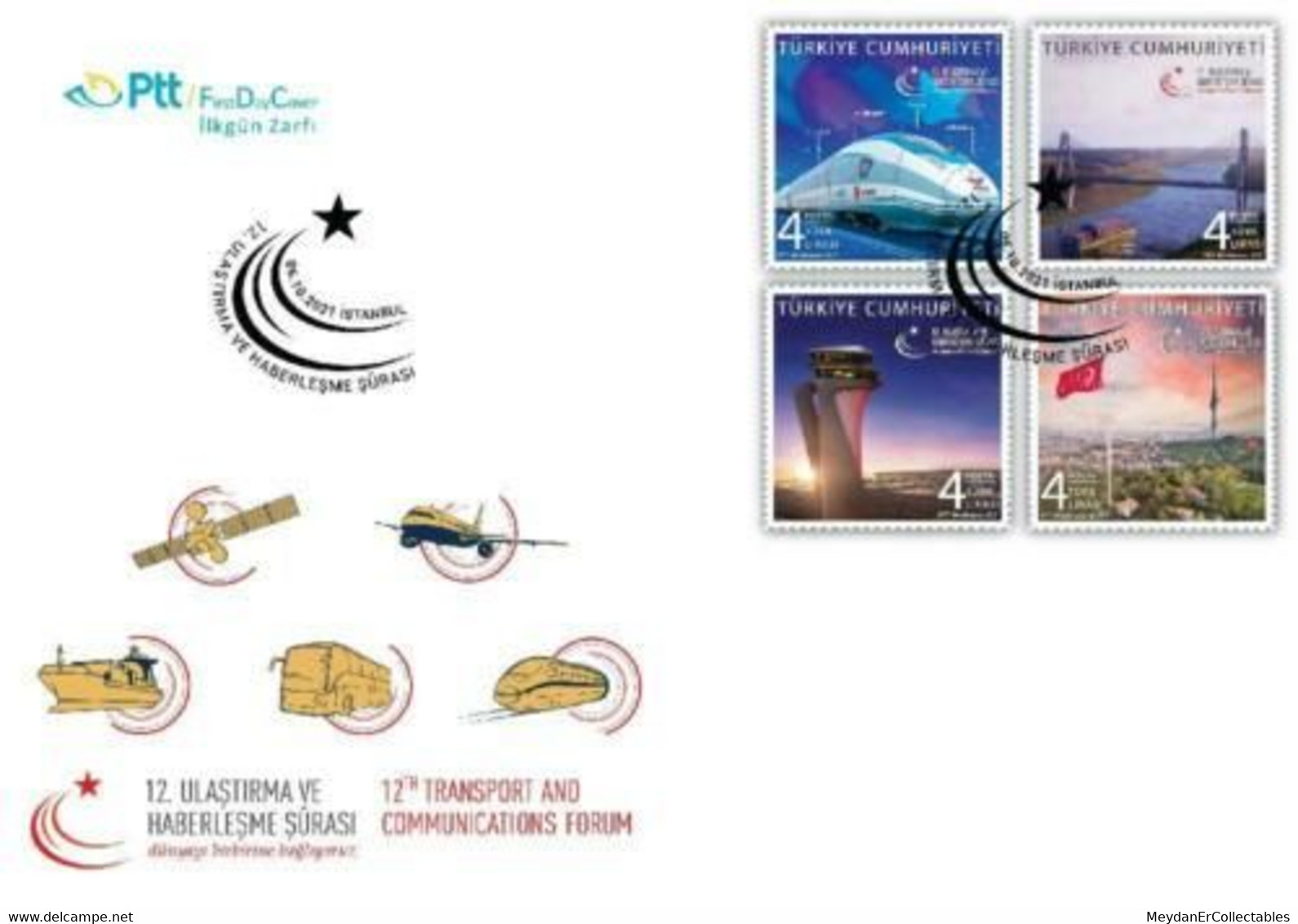 TURKEY / 2021 - (FDC) 12TH TRANSPORT AND COMMUNICATIONS FORUM, MNH - Lettres & Documents