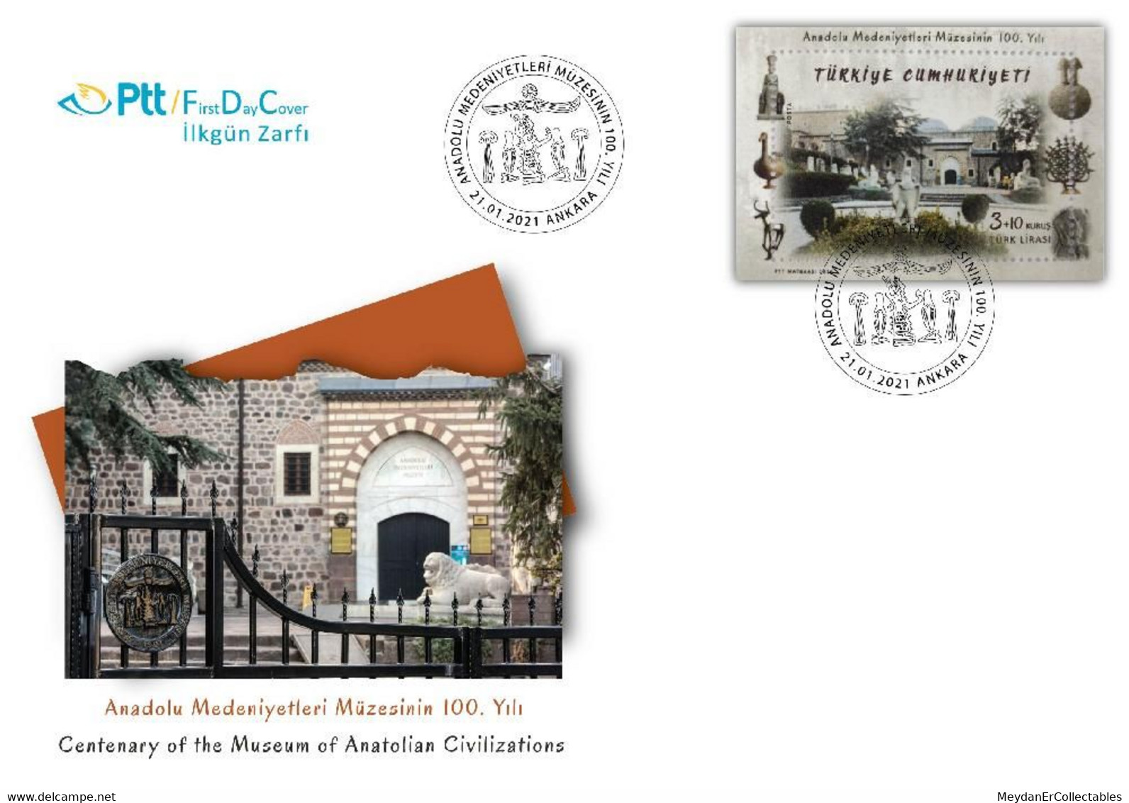 TURKEY/2021 - (FDC) Centenary Of The Anatolian Civilizations Museum, MNH - Lettres & Documents