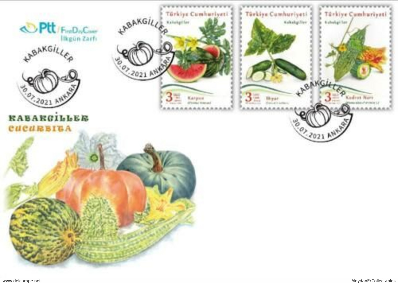 TURKEY / 2021 - (FDC) Cucurbitaceae (Plants, Flowers), MNH - Lettres & Documents