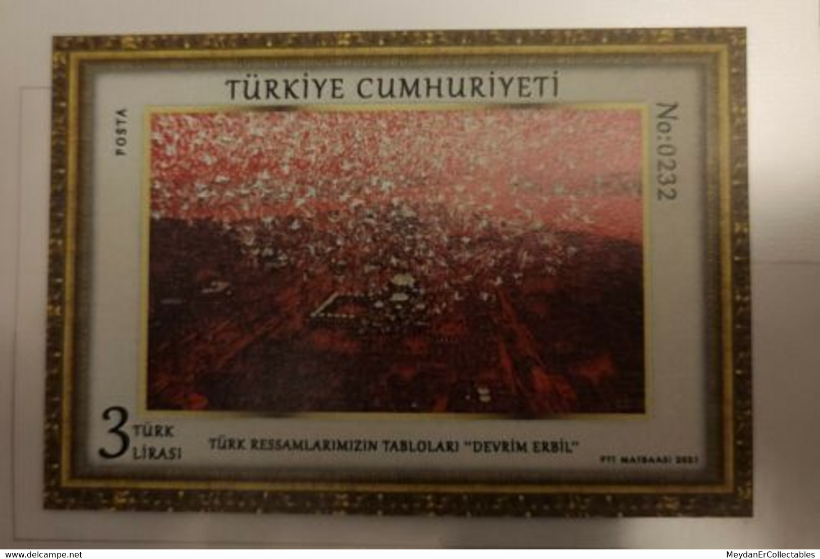 TURKEY/2021-(Numbered Block) Turkish Painters & Paintings (0-1000 Numbered), MNH - Lettres & Documents