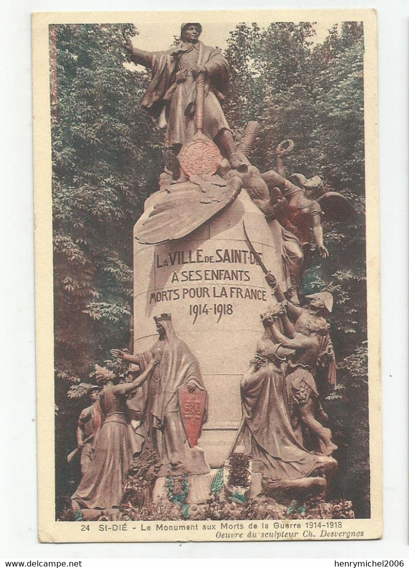 88 Vosges St Dié Le Monument Aux Morts Guerre 14-18 - Saint Die