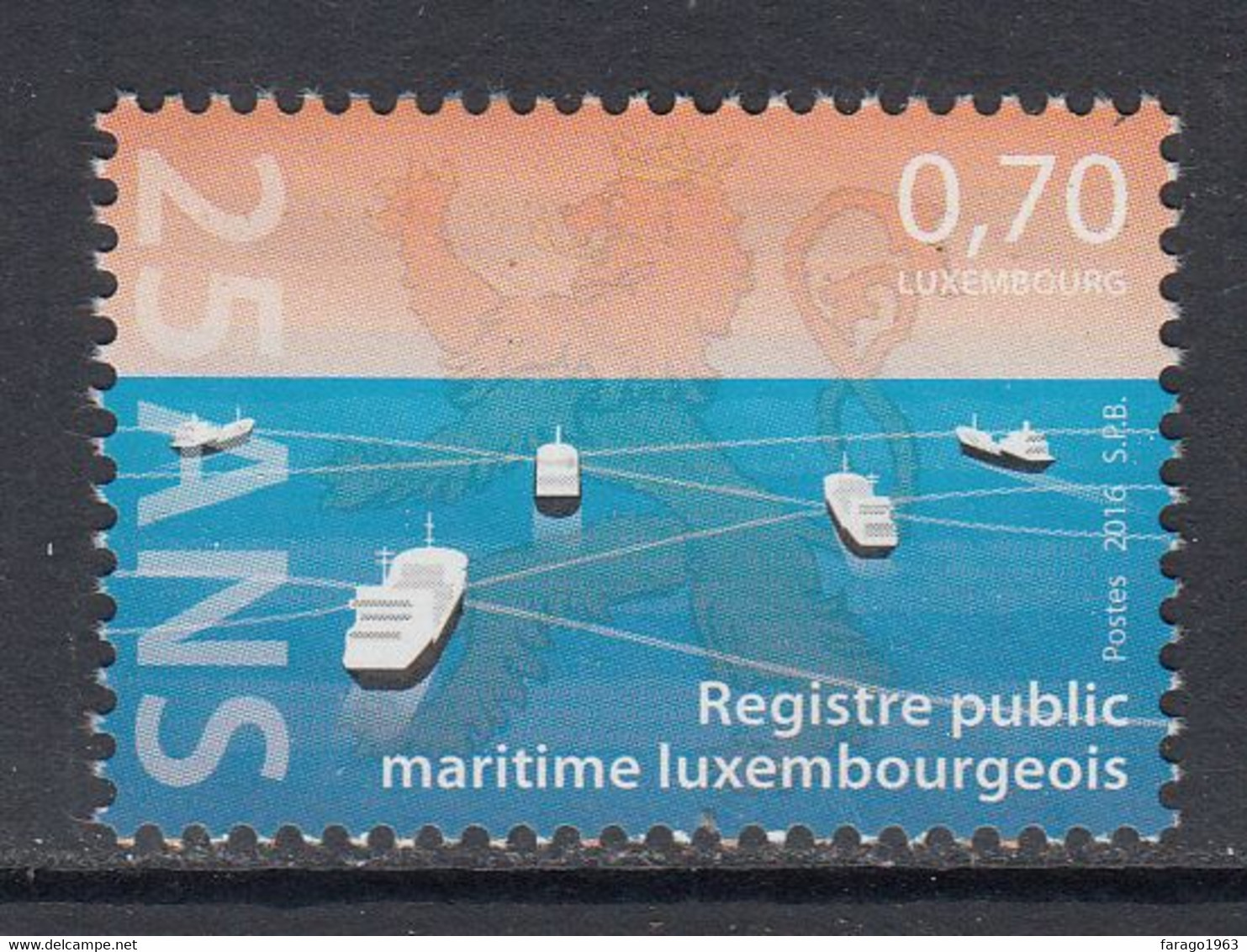 2016 Luxembourg Public Maritime Register Ships Complete Set Of 1 MNH @ BELOW FACE VALUE - Ongebruikt