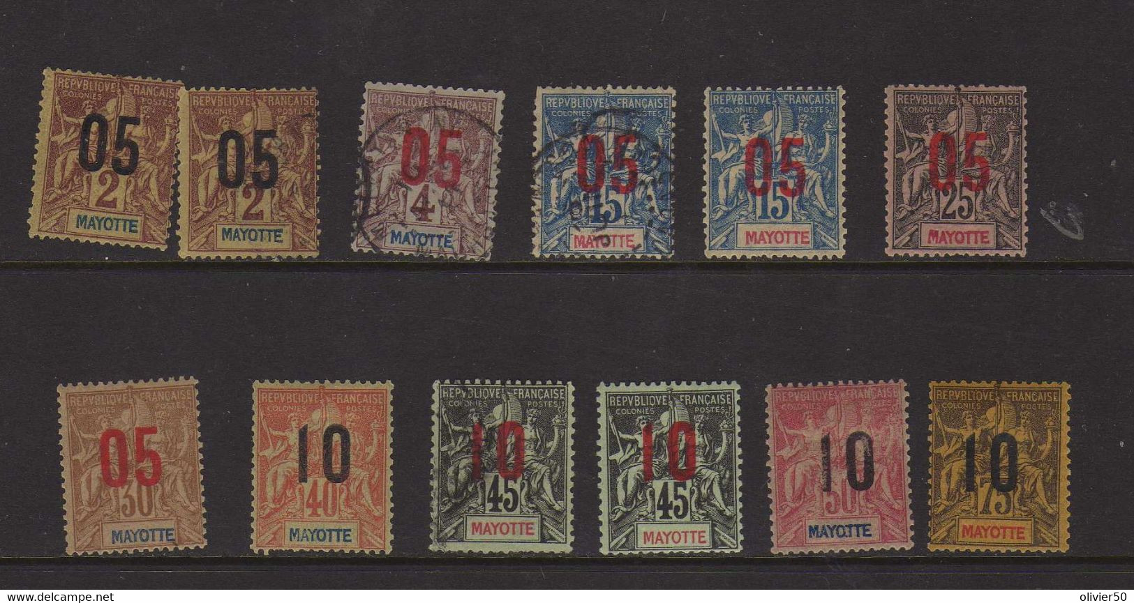 Mayotte (1912)- Type Groupe Surcharge - Neufs*/sg Et Oblit - Nuovi