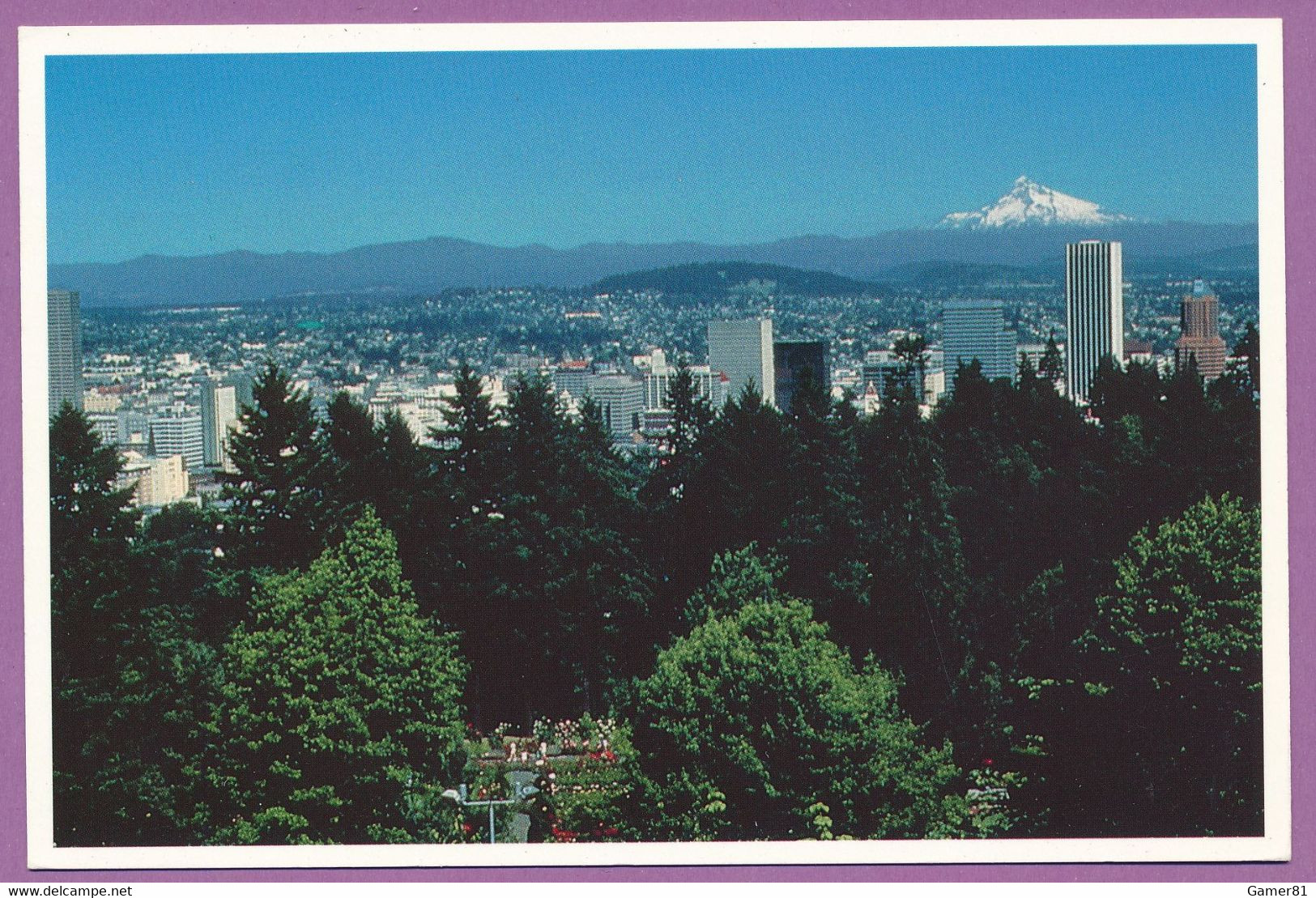 PORTLAND - Japanese Garden - View Of City, International Rose Test Garden And Mount Hood From Deck Of Pavillon - Portland