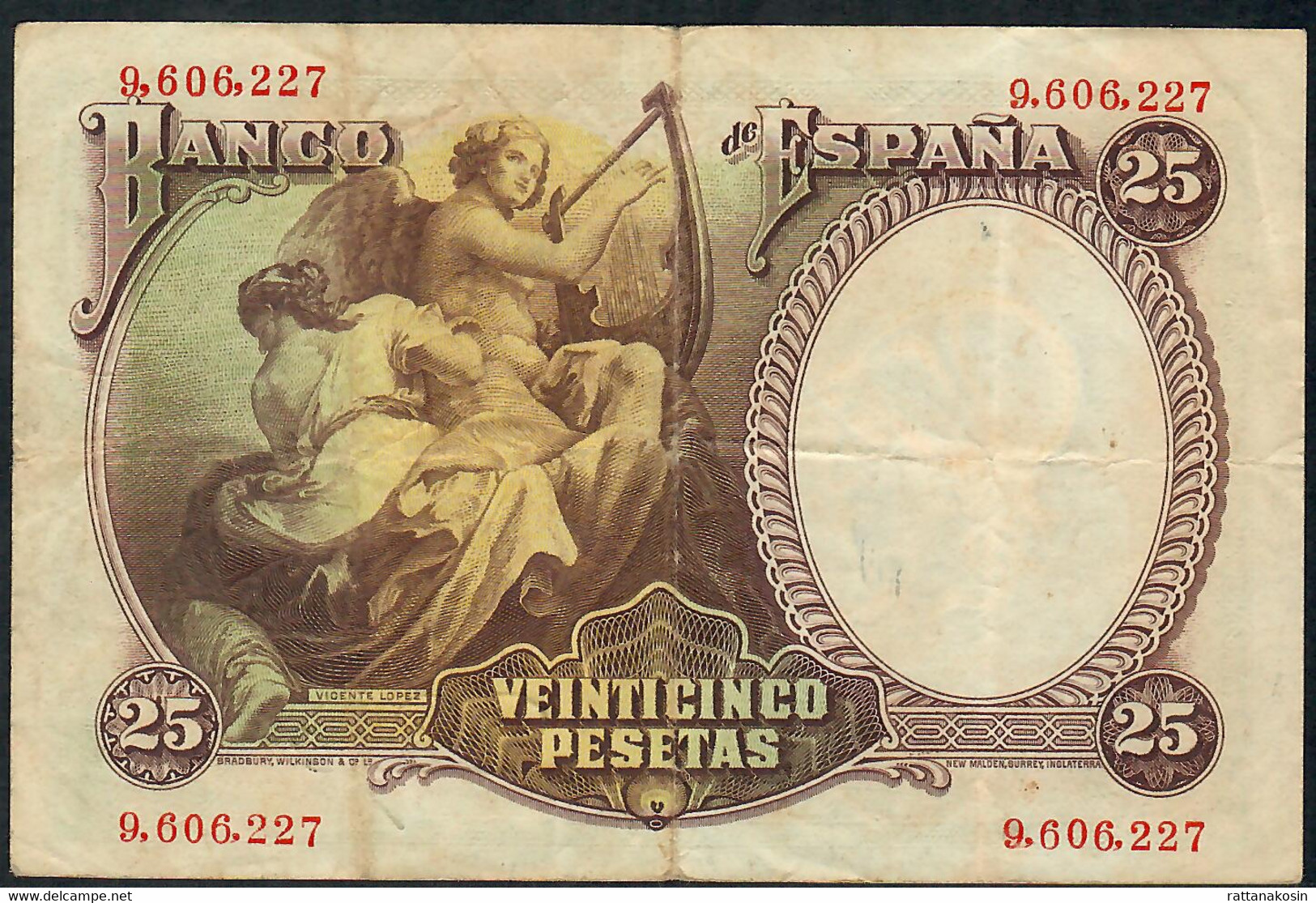 SPAIN P81 25 PESETAS 1931  VF - 25 Pesetas