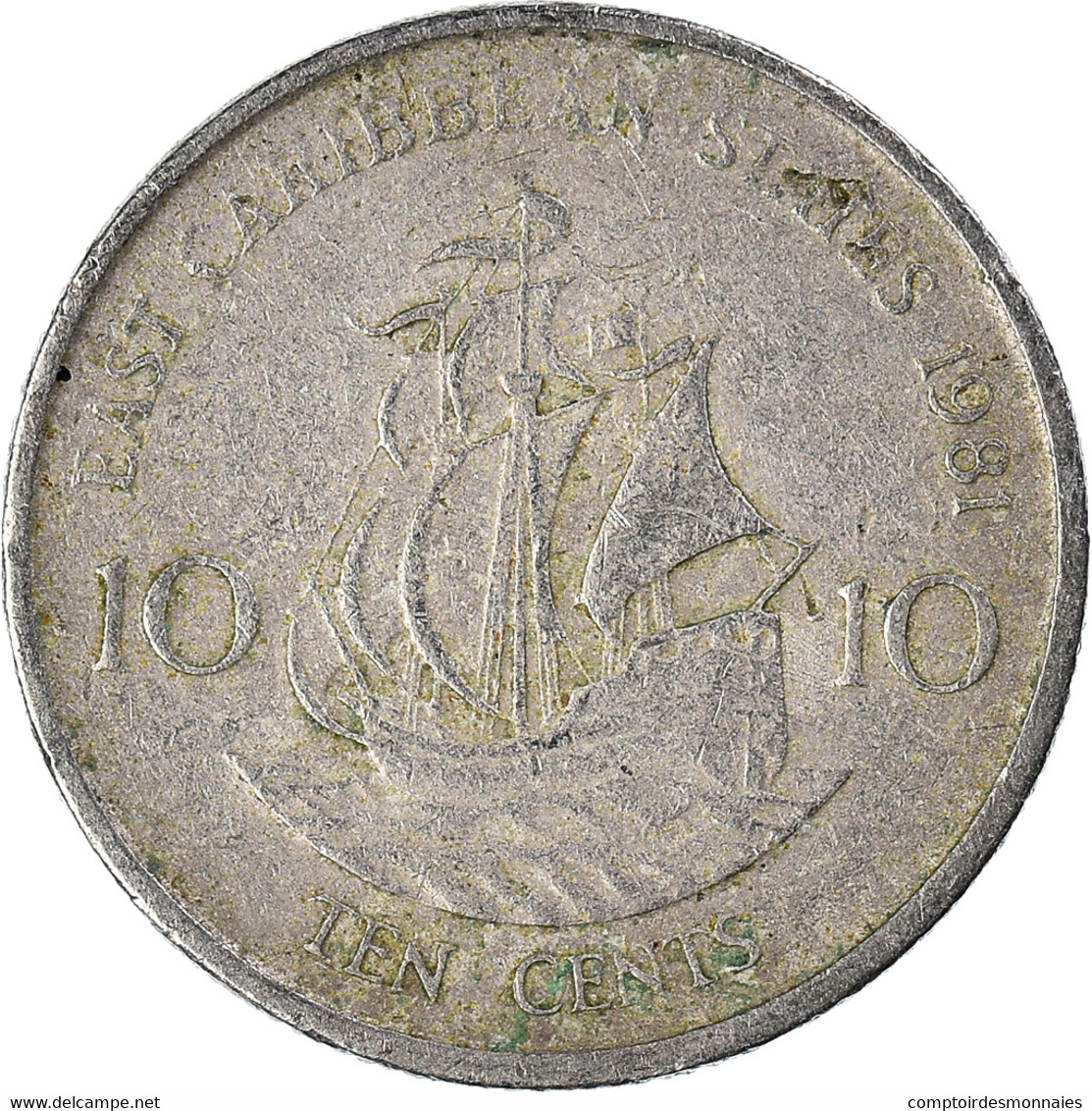 Monnaie, Etats Des Caraibes Orientales, 10 Cents, 1981 - Caraïbes Orientales (Etats Des)