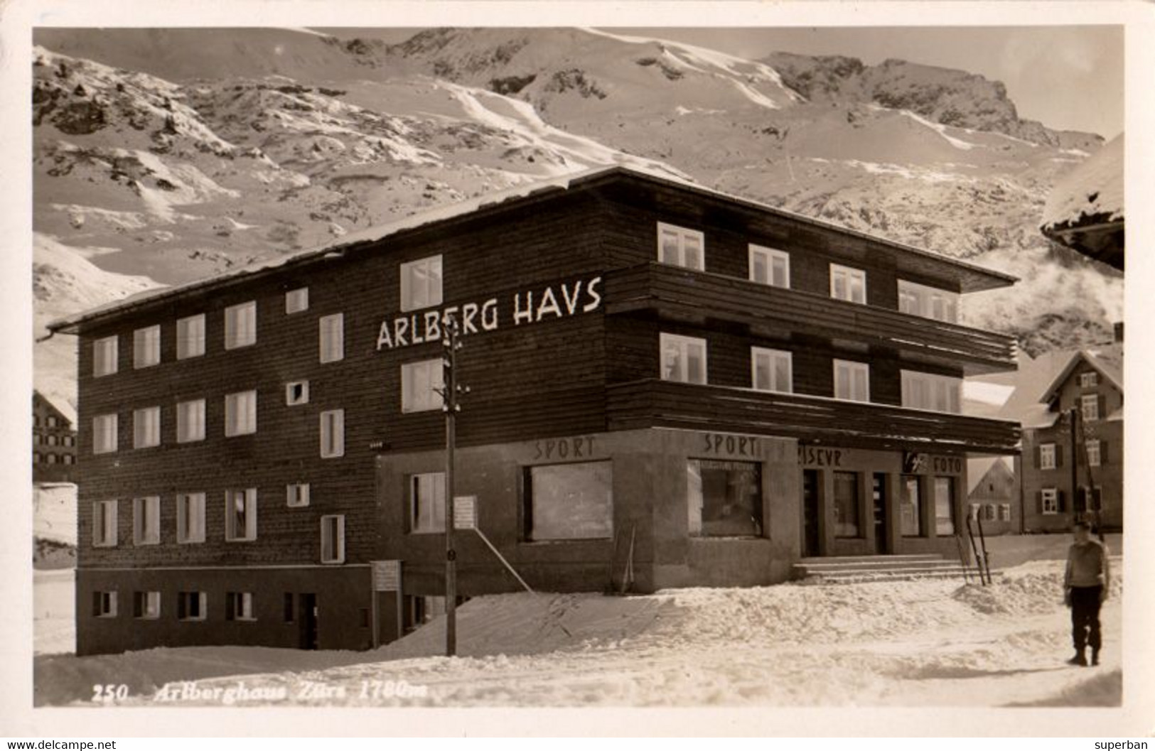 ZÜRS Am ARLBERG : ARLBERG HAUS - SPORT / FRISEUR / FOTO - CARTE VRAIE PHOTO / REAL PHOTO POSTCARD ~ 1950 - '960 (aj424) - Zürs