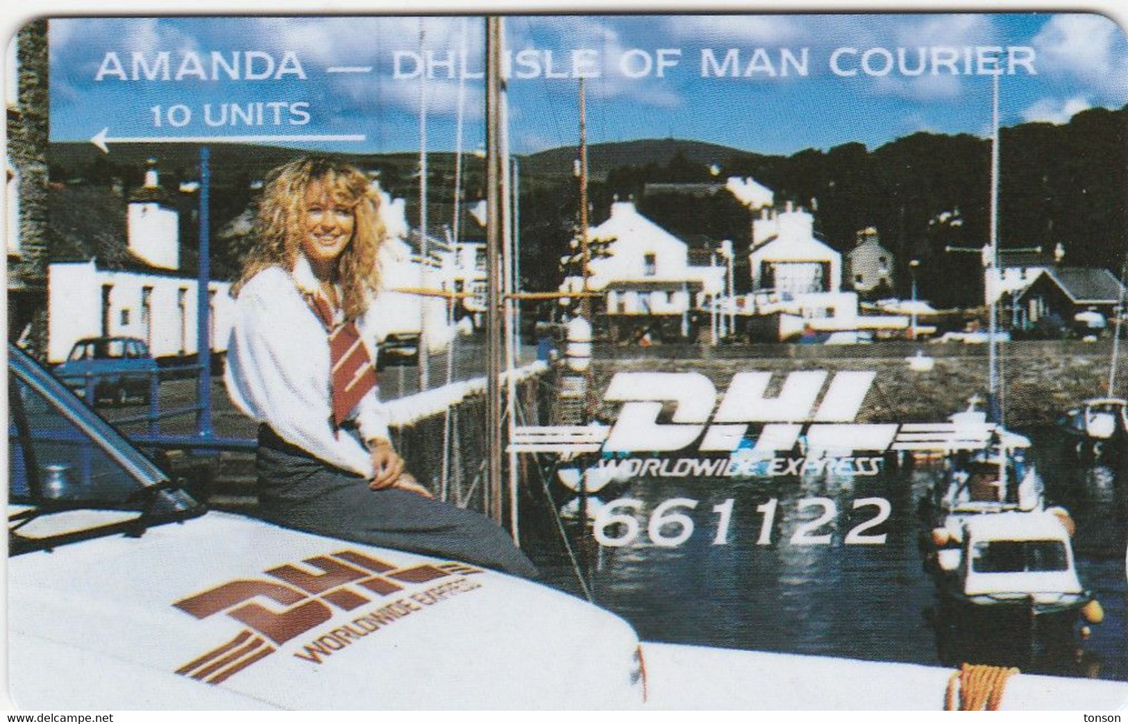 Isle Of Man, 5IOMF, DHL Courier Services, Amanda, 2 Scans .   Mint - Isla De Man