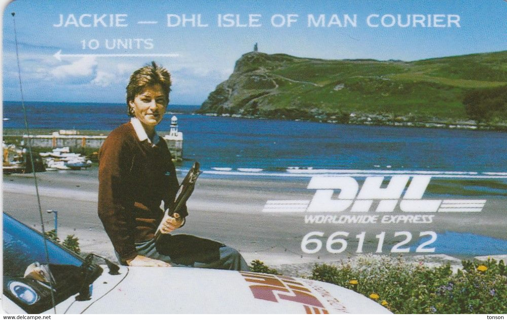 Isle Of Man, 5IOMG, DHL Courier Services, Jackie, 2 Scans .  Mint - Isla De Man