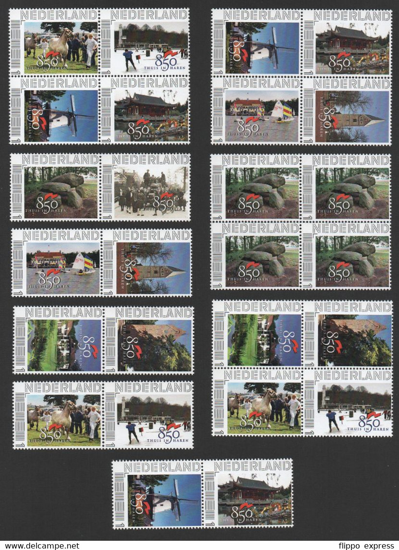 Netherlands, 2010, MNH 850 Jaar Haren, In Pairs & Blocks (26 Stamps). - Andere & Zonder Classificatie