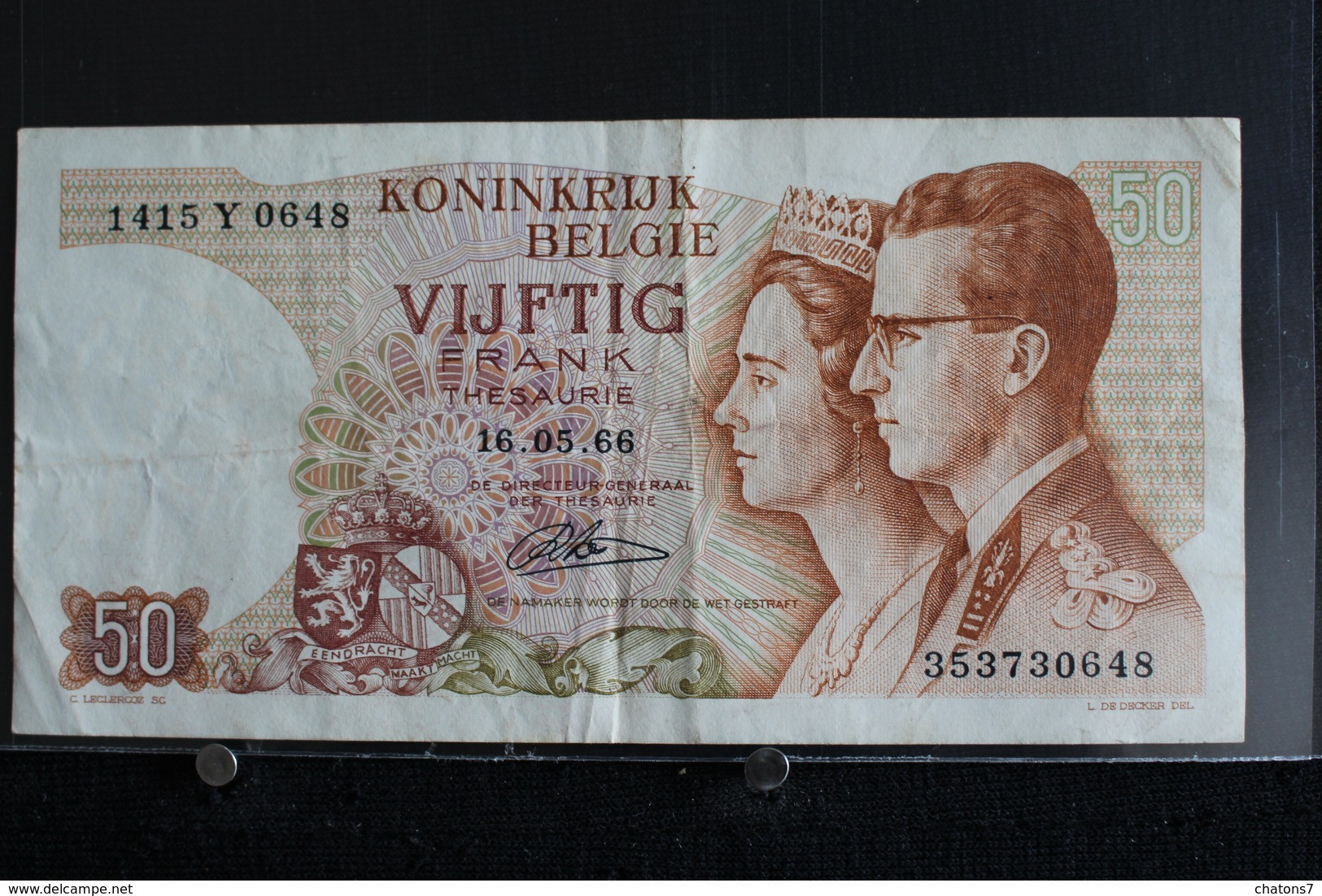 M-An / Billet  - Royaume De  Belgique, 50 Francs / Année 1966 - 20 Franchi