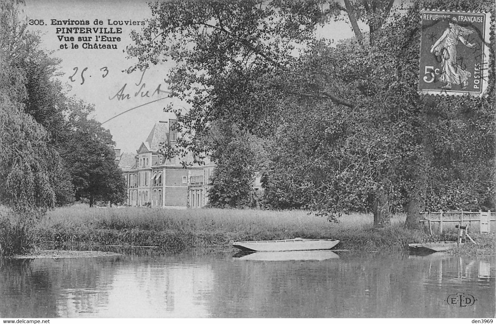 PINTERVILLE (Eure) - Vue Sur L'Eure Et Le Château - Environs De Louviers - Pinterville