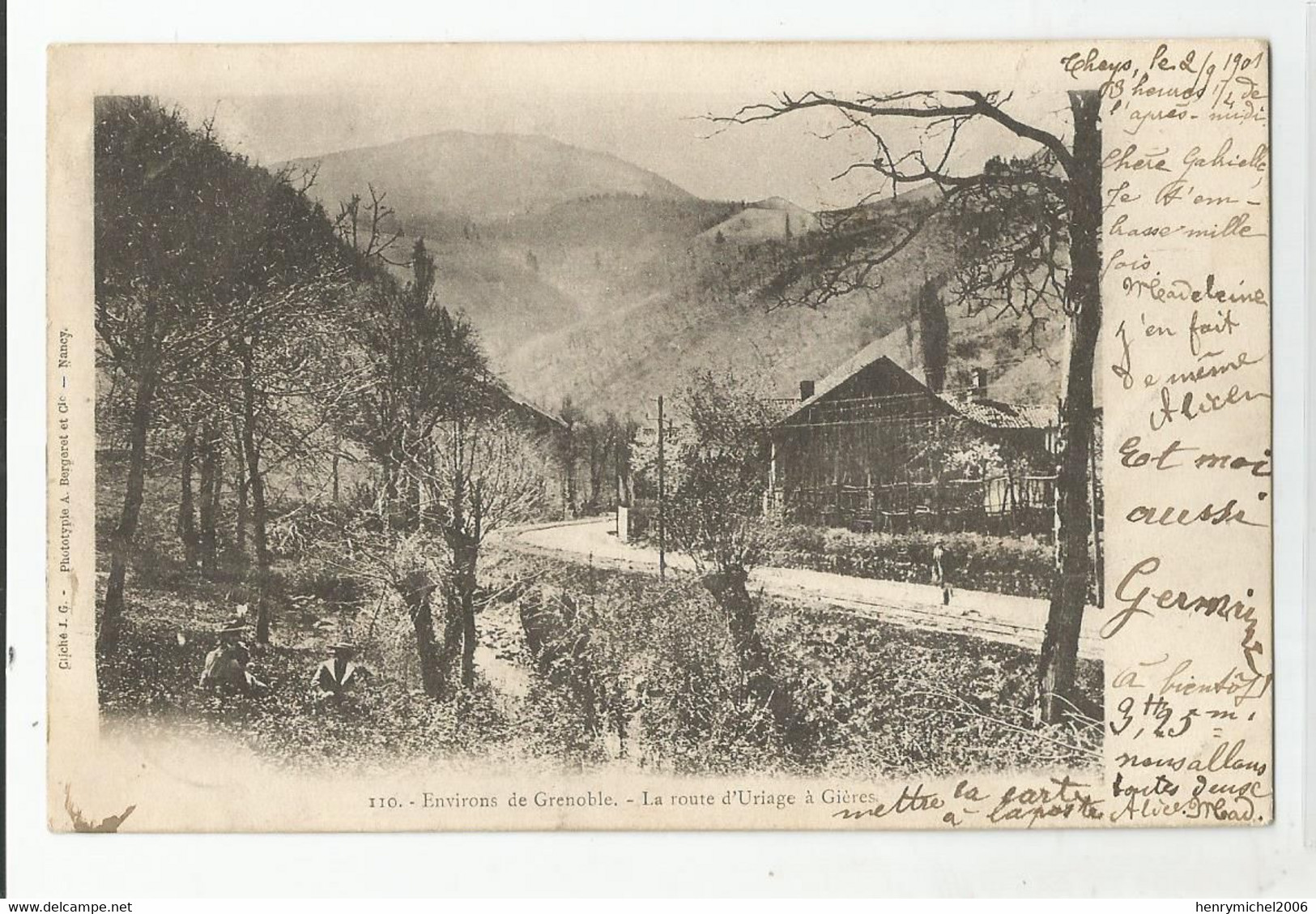 38 Isère La Route De St Martin D'uriage A Gières Env. De Grenoble 1901 - Grenoble