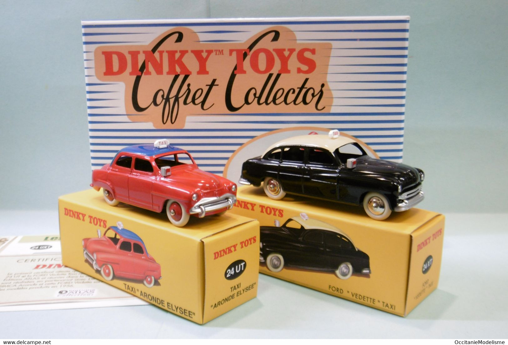 Dinky Toys / Atlas - COFFRET LES TAXIS DE POISSY Simca Aronde Ford Vedette Réf. 24 UXT Neuf NBO 1/43 - Dinky