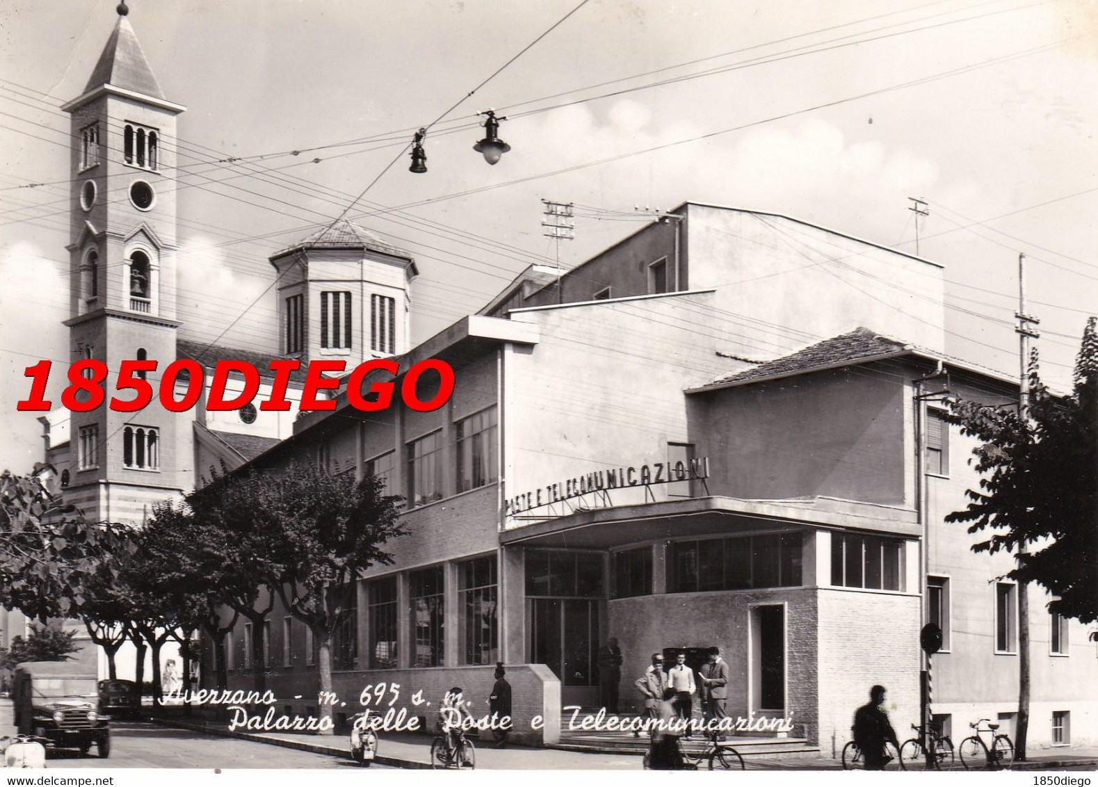 AVEZZANO - PALAZZO DELLE POSTE E TELECOMUNICAZIONI F/GRANDE  VIAGGIATA 1960 ANIMAZIONE - Avezzano