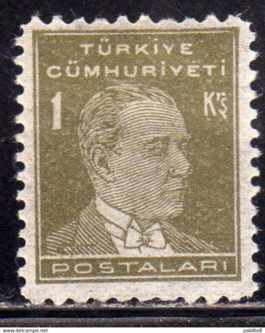 TURCHIA TURKÍA TURKEY 1931 1942 MUSTAFA KEMAL PASHA  ATATURK 1K MH - Unused Stamps
