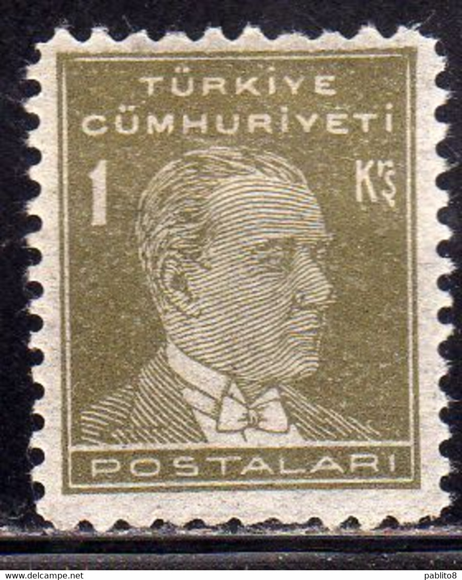 TURCHIA TURKÍA TURKEY 1931 1942 MUSTAFA KEMAL PASHA  ATATURK 1K MH - Nuovi