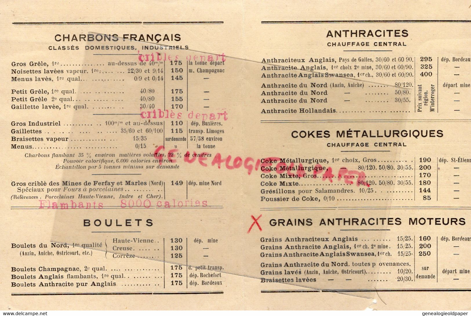 87- LIMOGES- PUBLICITE CHARBONNAGES LEONCE PICAT -CHARBONS-51 RUE PETINIAUD BEAUPEYRAT-ECOSSE ANGLETERRE - Old Professions