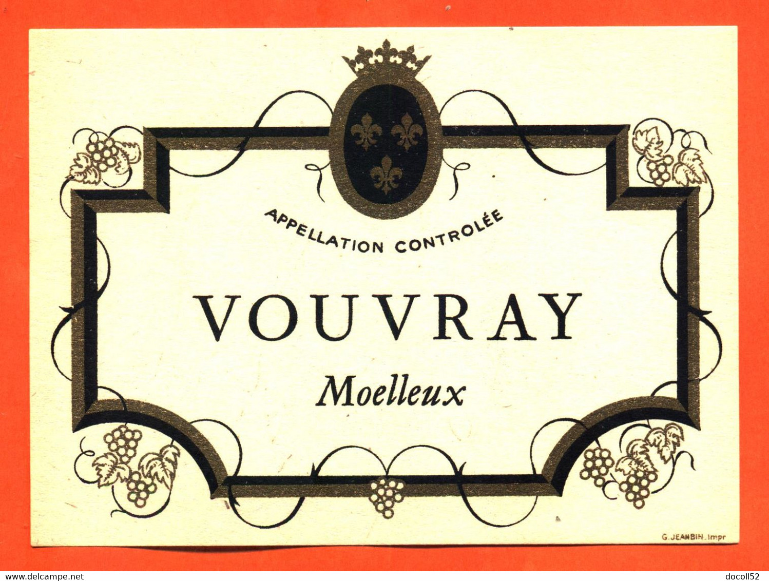 Etiquette Ancienne Neuve De Vin Vouvray Moelleux - Vin De Pays D'Oc