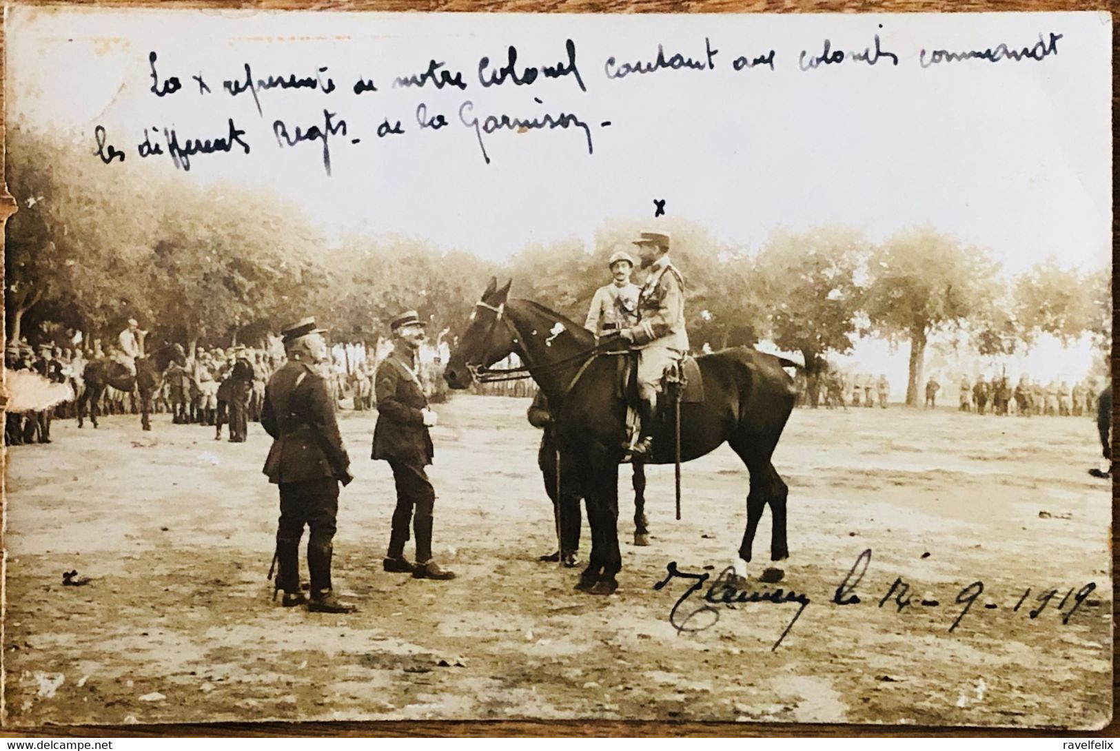 LEGION ETRANGERE TLEMCEN 1919 COLONEL ROLLET RARE CARTE A CHEVAL PRESENTATION DES COLONELS DE GARNISON - Personajes