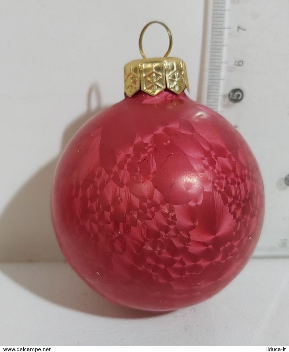 14242 3 Palle In Vetro Per Albero Di Natale - Colore Rosso - Décoration De Noël