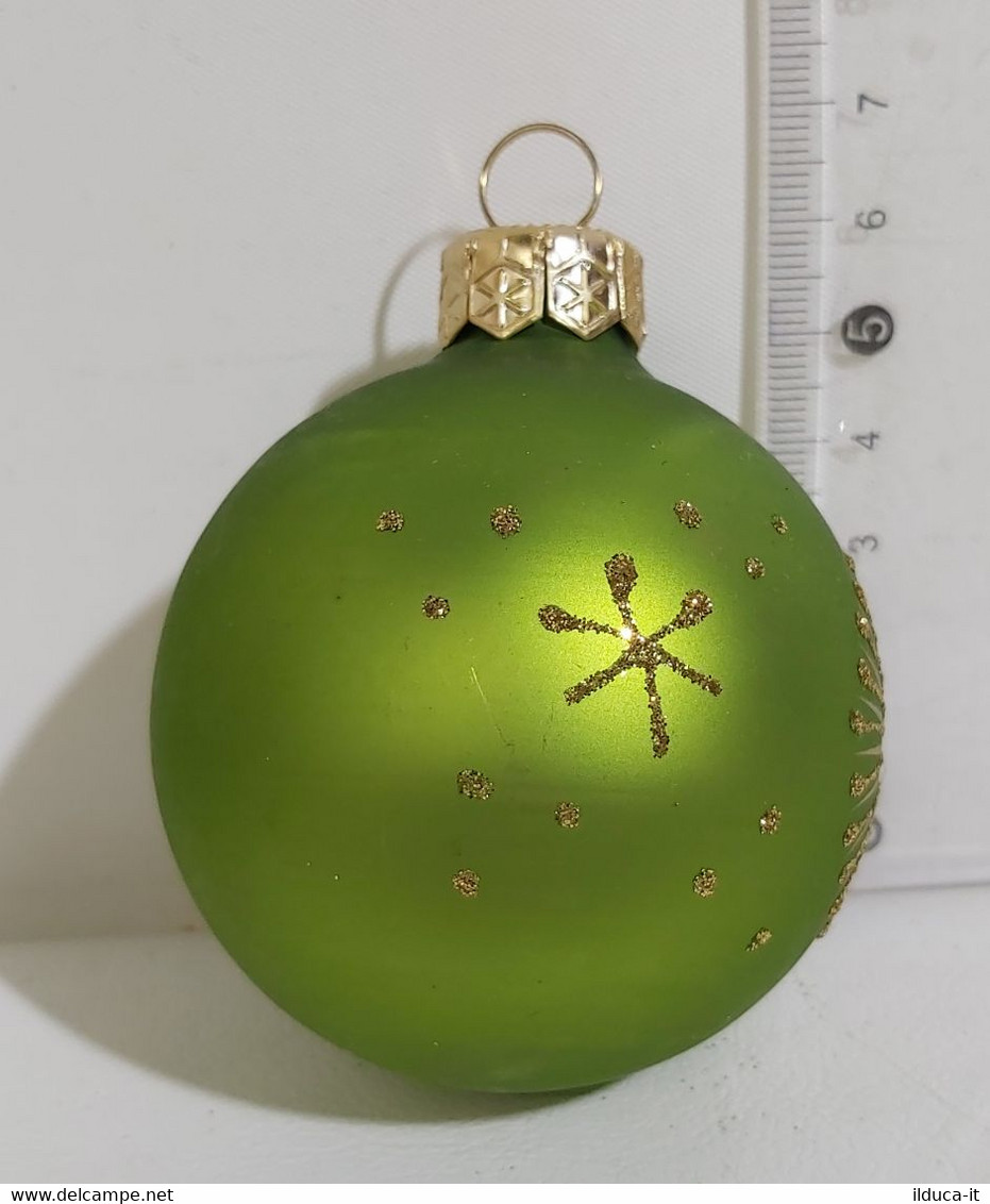 14254 3 Palle In Vetro Per Albero Di Natale - Colore Verde - Schmuck Und Dekor