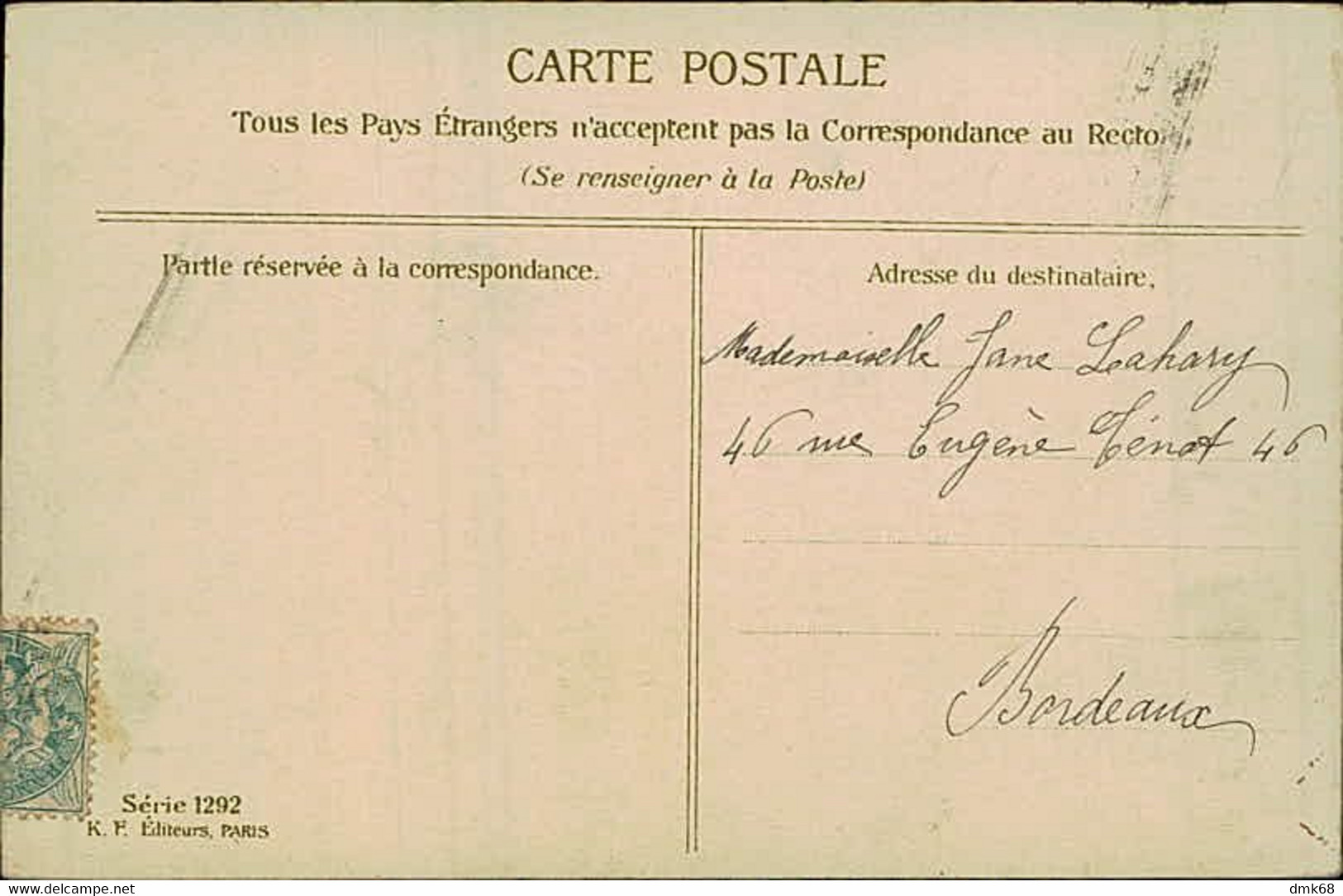 ASTI SIGNED 1910s POSTCARD - WOMAN - SERIE 1292 K.F. EDITEURS PARIS (3294) - Asti