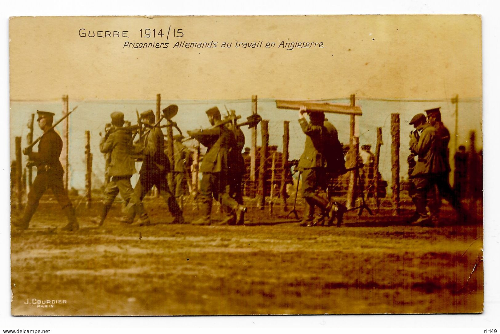 Cpa, Guerre 1914/15, Prisonniers Allemands Au Travail En Angleterre, Très Animée, Dos écrit 1915 - War 1914-18