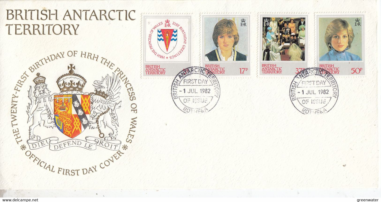 British Antarctic Territorry (BAT) 1982 21st Birthday Of Princess Of Wales 4v FDC (BAT184B) - FDC